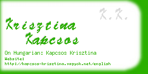 krisztina kapcsos business card